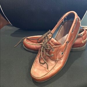 Dockers Brown Leather Boat Shoes with Moccasin Toe